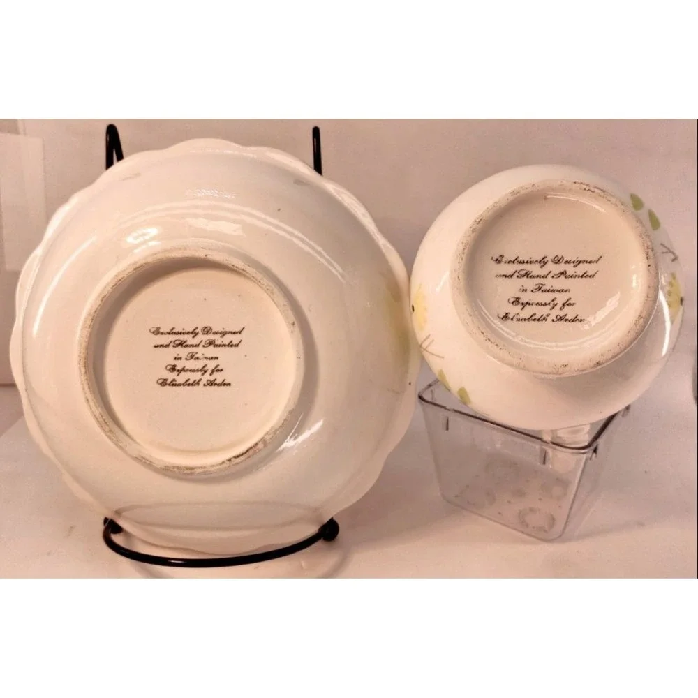 UNBRANDED Pitcher Basin‎ Set Adult Small White Excellent Ceramic Floral Decor